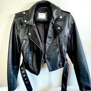 Perfect condition Bershka/ASOS faux leather jacket with belt